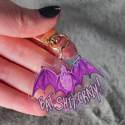 ☆ Bat Sh*t Crazy Holo Keychain ☆