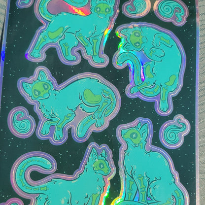 Ghost Kitties Sticker Sheet