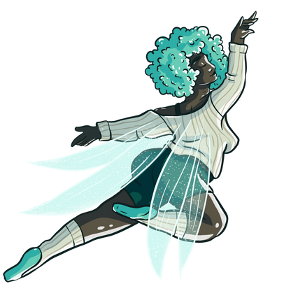 Teal Snow Fairy Sticker