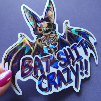 ☆ Holo Bat Sh*t Crazy Sticker ☆