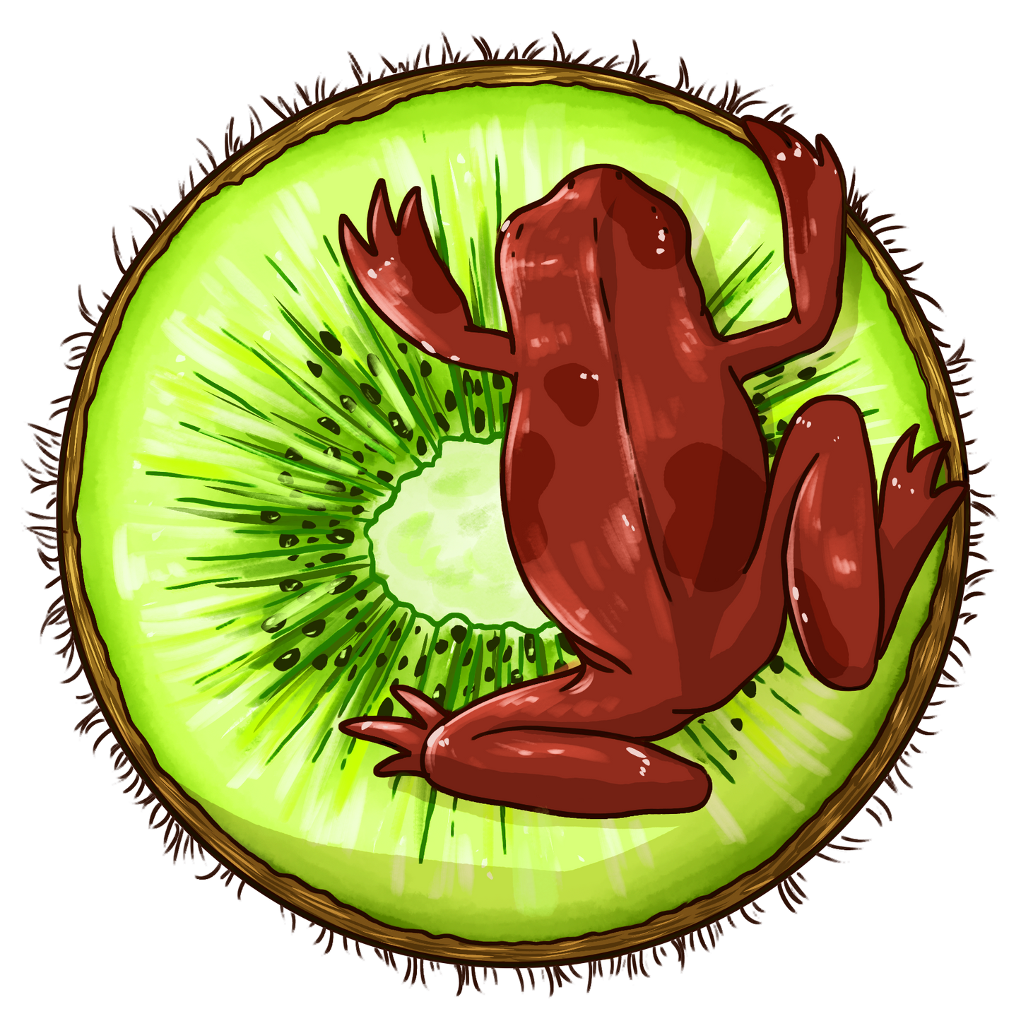 Kiwi Frog Sticker